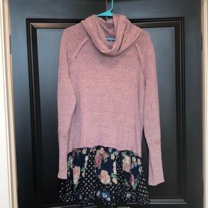 Evy’s Tree Cowl neck tunic with ruffle